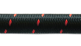 5ft Roll of Black Red Nylon Braided Flex Hose; AN Size: -4AN; Hose ID 0.22