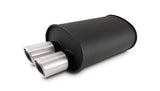 STREETPOWER FLAT BLACK Oval Muffler with Dual 304SS Brushed Tips