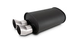 STREETPOWER FLAT BLACK Oval Muffler with Dual 304SS Brushed Tips