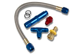 Complete kit with braided stainless steel line, fittings, and O-rings