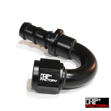 Load image into Gallery viewer, Push Lock Hose End - 150 Degree  - 06 AN