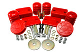 Bump Stop Set; Red; Front And Rear; Jounce Bumpers; w/Spacer And Hardware;