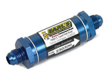Oil Filter w/ Screen Type Element - 864 Micron - 6 AN Male Inlet & Outlet - Blue
