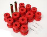 Leaf Spring Bushing Set; Red; Rear; Performance Polyurethane;