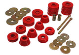 Body Cab Mount Set; Red; Performance Polyurethane;
