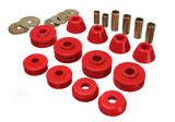 Body Cab Mount Set; Red; Performance Polyurethane;
