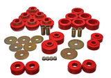 Body Cab Mount Set; Red; Performance Polyurethane;