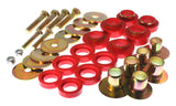 Body Mount Set; Red; Performance Polyurethane; Complete Body/Subframe Mount;
