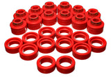 Body Cab Mount Set; Red; Performance Polyurethane;