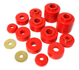 Body Cab Mount Set; Red; Performance Polyurethane;