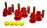 Leaf Spring Bushing Set; Red; Rear; Performance Polyurethane;