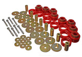 Body Mount Set; Red; Performance Polyurethane; Body Frame Mounts;
