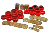 Body Cab Mount Set; Red; Performance Polyurethane; Includes Hardware;