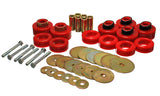 Body Cab Mount Set; Red; Performance Polyurethane; Includes Hardware;