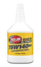 Load image into Gallery viewer, 75W140NS Gear Oil Synthetic GL-5 Differential Gear Oil 1 Quart Red Line Oil