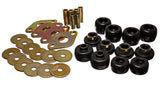Body Cab Mount Set; Black; Performance Polyurethane;