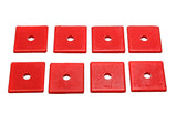 Universal Leaf Spring Pad; Red; 2 in. SQ x 7/16 in. ID x 1/4 in. H;