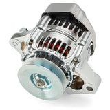 100% NEW, CHROME, 1-WIRE MINI ALTERNATOR, GM 50 AMP.