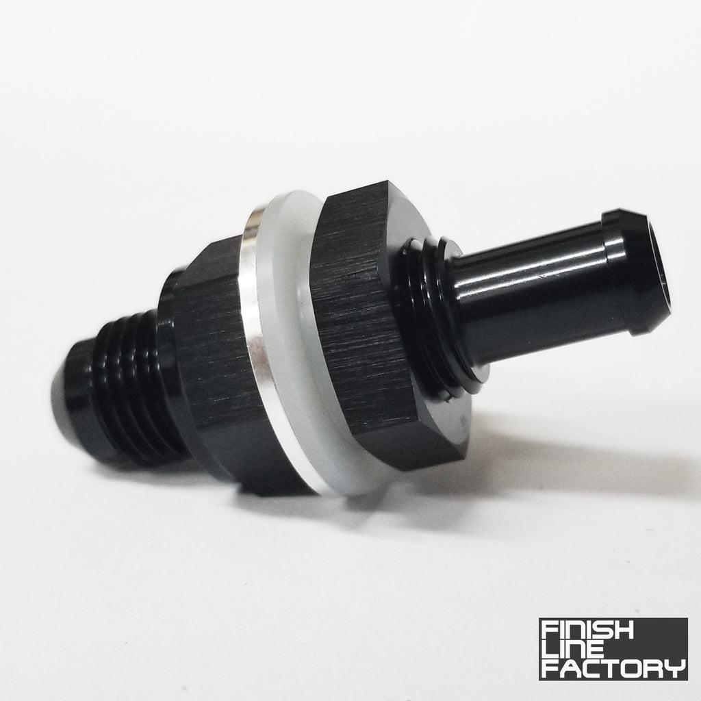 FLF AN to Barb Fuel Cell Bulkhead (90 Degree) - 06 AN - 5/16 Barb