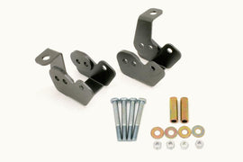 Control arm relocation brackets, bolt-on