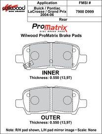 Wilwood Brake Pads - D999 Pad Shape