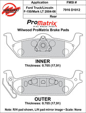 Load image into Gallery viewer, Wilwood Brake Pads - D1012 Pad Shape