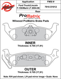 Wilwood Brake Pads - D1012 Pad Shape