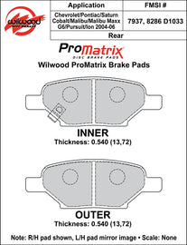 Wilwood Brake Pads - D1033 Pad Shape