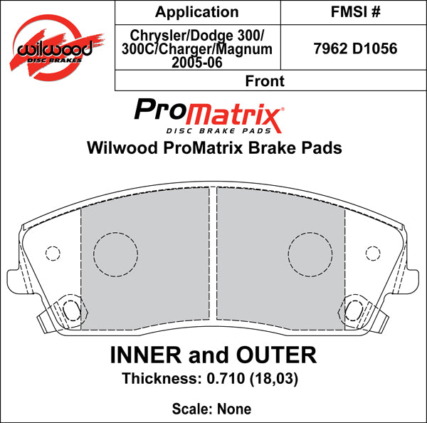 Wilwood Brake Pads - D1056 Pad Shape