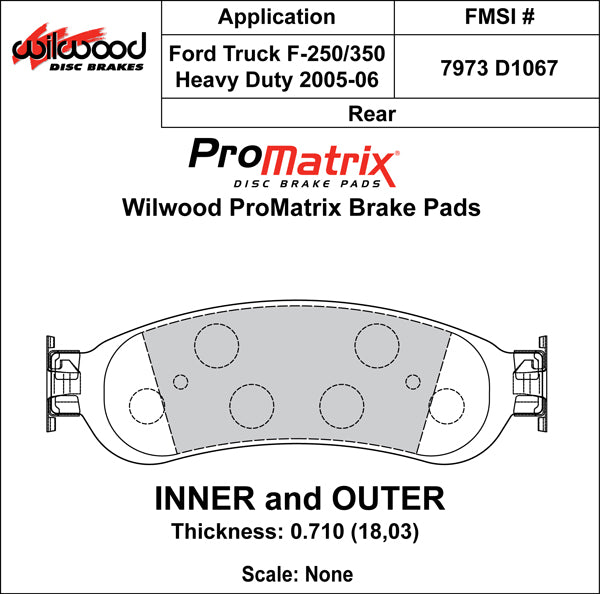 Wilwood Brake Pads - D1067 Pad Shape