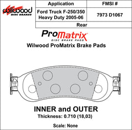 Wilwood Brake Pads - D1067 Pad Shape