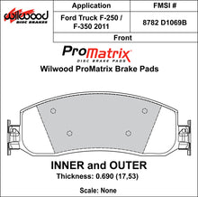 Load image into Gallery viewer, Wilwood Brake Pads - D1069B Pad Shape