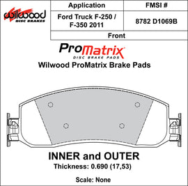 Wilwood Brake Pads - D1069B Pad Shape