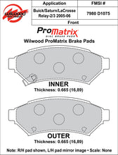 Load image into Gallery viewer, Wilwood Brake Pads - D1075 Pad Shape