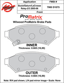 Wilwood Brake Pads - D1075 Pad Shape