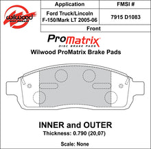 Load image into Gallery viewer, Wilwood Brake Pads - D1083 Pad Shape
