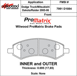 Wilwood Brake Pads - D1084 Pad Shape