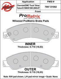 Wilwood Brake Pads - D1092 Pad Shape