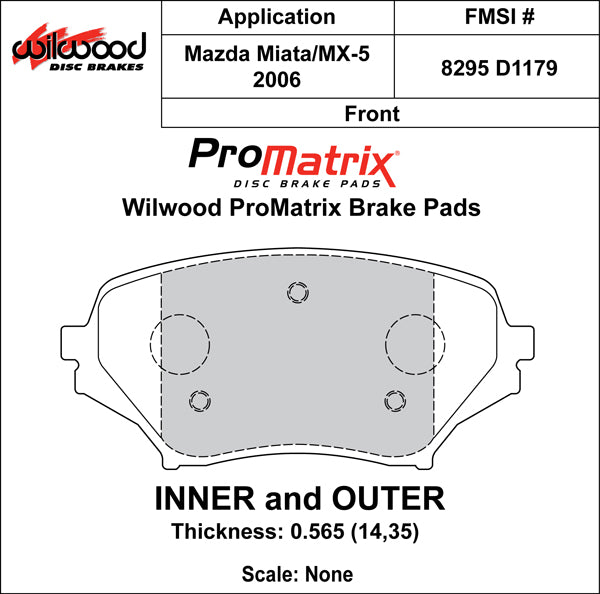 Wilwood Brake Pads - D1179 Pad Shape