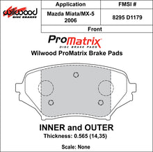 Load image into Gallery viewer, Wilwood Brake Pads - D1179 Pad Shape