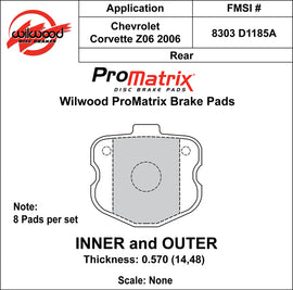 Wilwood Brake Pads - D1185A Pad Shape