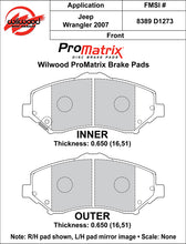 Load image into Gallery viewer, Wilwood Brake Pads - D1273 Pad Shape