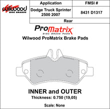 Load image into Gallery viewer, Wilwood Brake Pads - D1317 Pad Shape