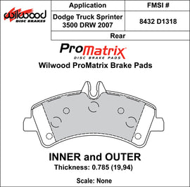 Wilwood Brake Pads - D1318 Pad Shape