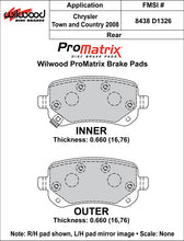 Load image into Gallery viewer, Wilwood Brake Pads - D1326 Pad Shape