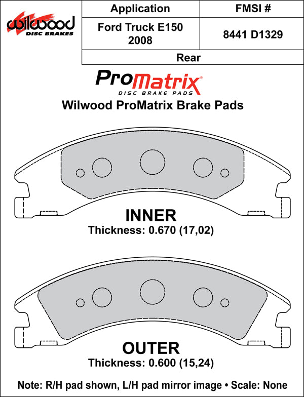 Wilwood Brake Pads - D1329 Pad Shape