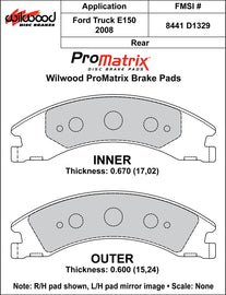 Wilwood Brake Pads - D1329 Pad Shape