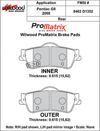 Wilwood Brake Pads - D1352 Pad Shape