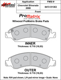 Wilwood Brake Pads - D1363 Pad Shape