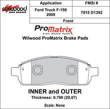 Load image into Gallery viewer, Wilwood Brake Pads - D1392 Pad Shape
